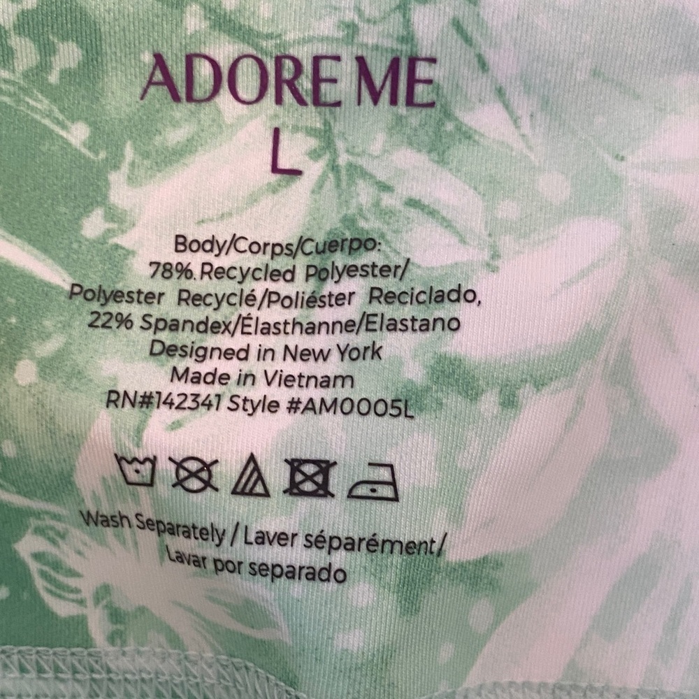 Adore Me Tropical Green and White Women's Leggings Size Large - Picture 2 of 5